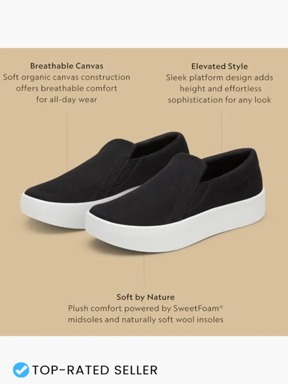 Slip-On Platform Sneakers Breathable Canvas Comfort Casual Minimal Everyday Wear